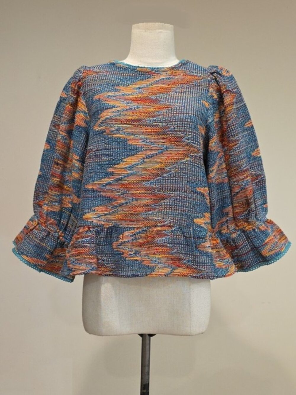 NEW $128 DRA LOS ANGELES WOVEN AZTEC MULTI COLOR DAMMA TOP SIZE S
